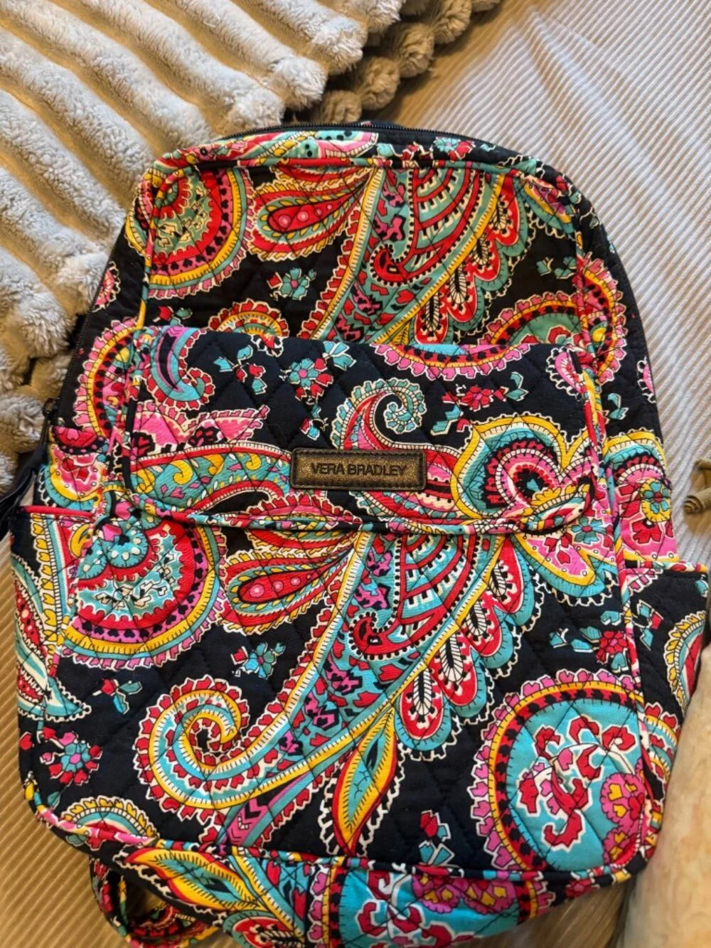 Vera Bradley Quilted Essential Backpack in Parisian Paisley